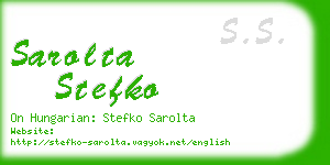 sarolta stefko business card